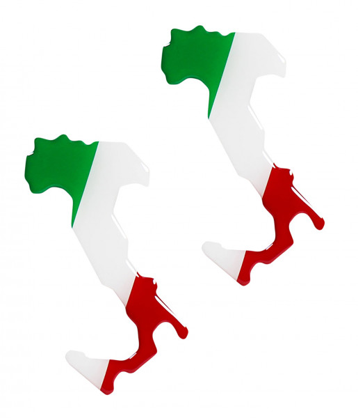 Italien Flaggen Aufkleber 3D Deko Gel Sticker Set für Auto Kfz Motorrad