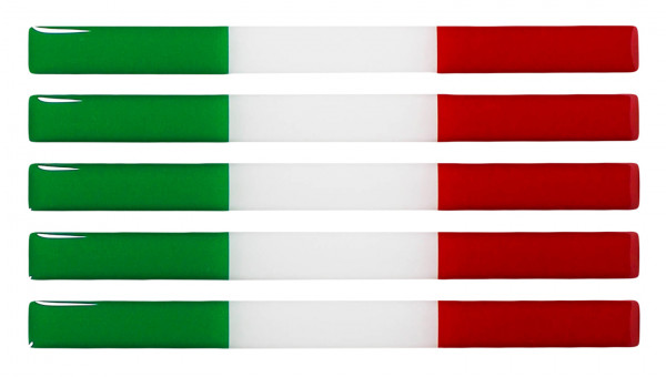 Italien Flaggen Aufkleber 3D Deko Gel Sticker Set für Auto Kfz Motorrad