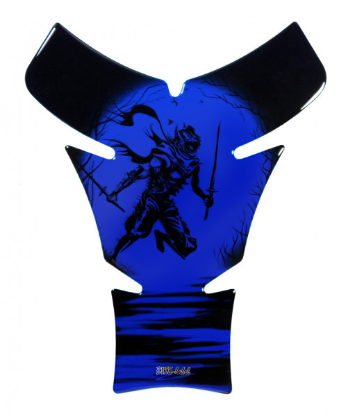 Tankpad 3D Motorrad Aufkleber - Ninja Rising Sun Blau Kratzschutzfolie