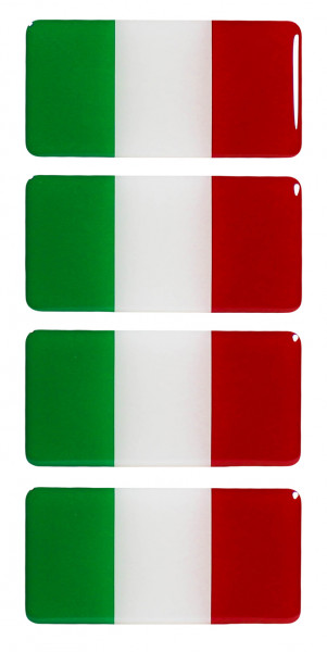 Italien Flaggen Aufkleber 3D Deko Gel Sticker Set für Auto Kfz Motorrad