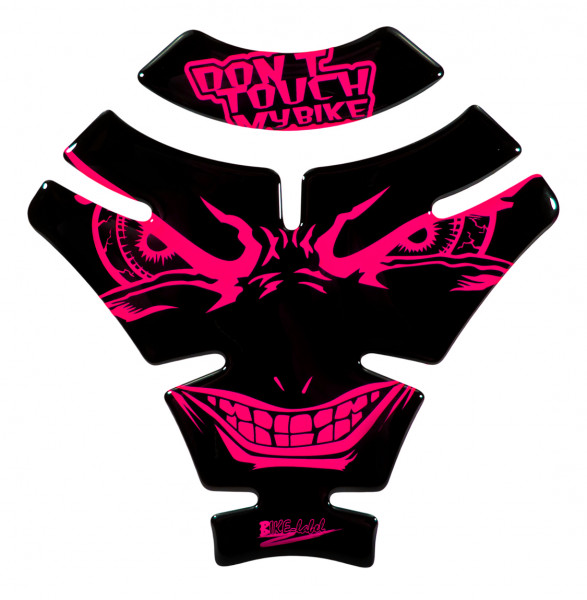 Tankpad 3D Aufkleber böse Augen evil eyes dont touch my bike neon pink