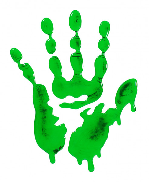 Tankpad 3D Gel Motorrad Aufkleber Neon Handabdruck Kratzschutz Sticker