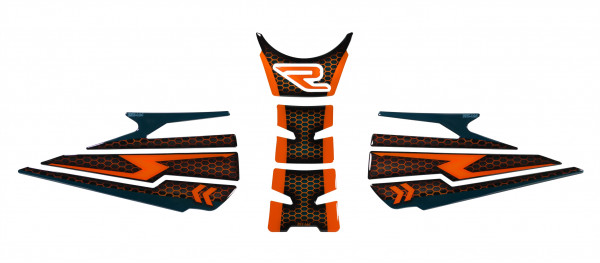 Tankpad Seitentankpad Set orange blau kompatibel für KTM 1290 Super Duke R Evo