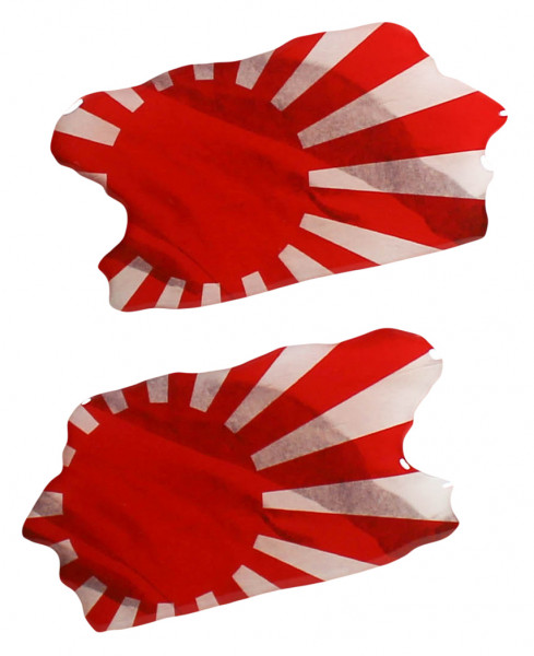 Rising Sun Flaggen Aufkleber 3D Deko Sticker 2er Set für Auto Kfz Motorrad