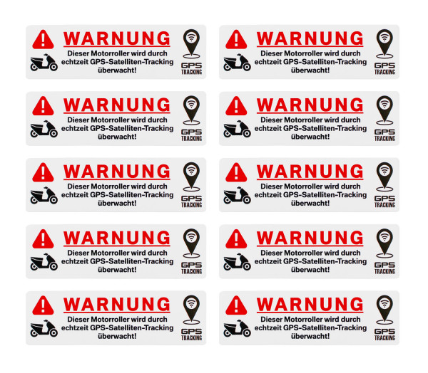 GPS Tracking Aufkleber Anti Diebstahl Set 10 Stck für Motorrad E-Roller Auto uvm