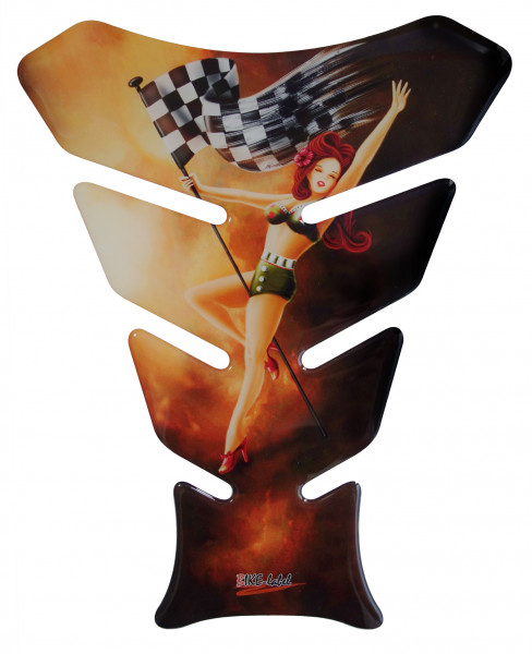 Tankpad Motorrad 3D Aufkleber Pin Up Girl Racing Lackschutz Kratzschutz