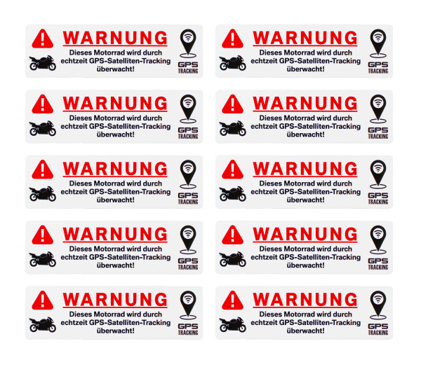 GPS Tracking Aufkleber Anti Diebstahl Set 10 Stck für Motorrad E-Roller Auto uvm