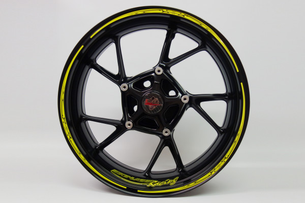 B-Ware Felgenrand Aufkleber Neon Gelb Tattoo Tribal Muster für Auto und Motorrad