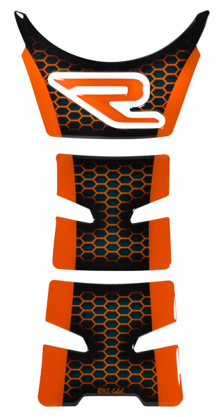Tankpad kompatibel für Motorrad Tanks KTM 1290 Super Duke R (Evo) Orange Blau