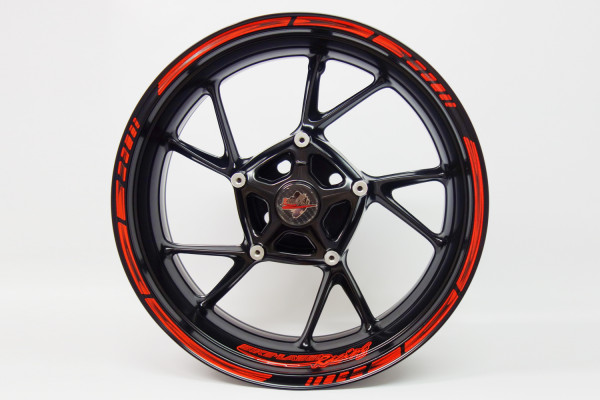 Neon Rot Orange Felgenaufkleber Foliensticker Motorrad Auto Stripes Streifen