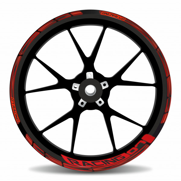 Felgenrand Reflex rot Stripes Motorrad Aufkleber kompatibel für Yamaha