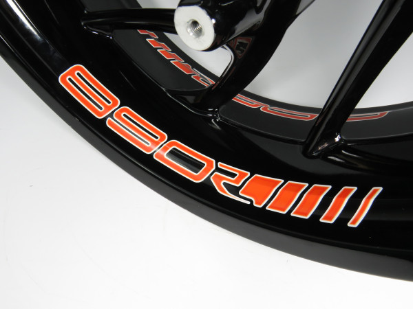 Aufkleber Felgenbett Sticker Set Schriftzug Orange kompatibel für KTM 890 Duke R