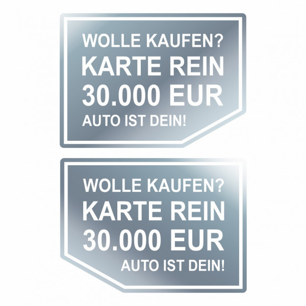 Auto Aufkleber Scheibe Nix Verkauf Nix Karte Werbung verboten innenklebend 2 Stk