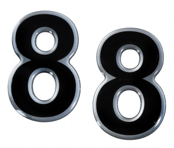Motorrad Aufkleber Startnummer Racing Sticker Metallic Silber 2er Set