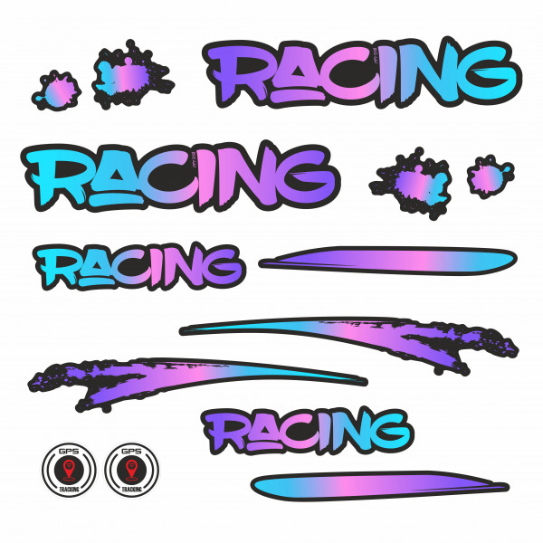Fahrrad Aufkleber 14-teiliges Sticker Set E-Bike Roller Racing Urban Schriftzug