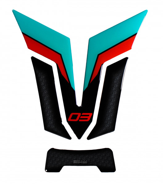 Tankpad 3D Schutz kompatibel mit Yamaha MT-03 Cyan Storm - ab BJ 2022