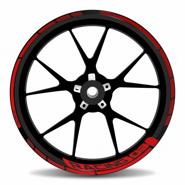 Felgenrand Aufkleber Set Motorrad Reflex rot Dots kompatibel für Yamaha