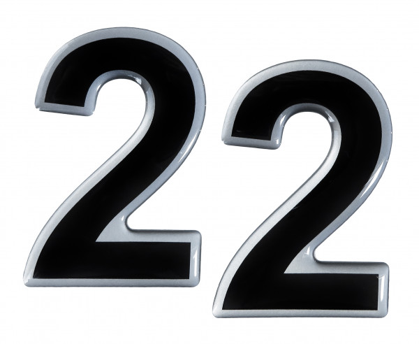 Motorrad Aufkleber Startnummer Racing Sticker Metallic Silber 2er Set