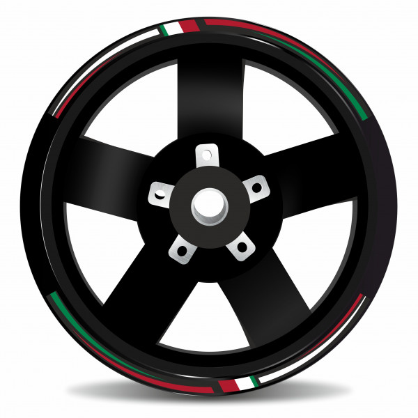 Felgenrand Aufkleber Set 12 Zoll passend für Vespa GTS 125 + GTS Super 125