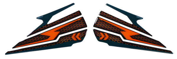 Seitentankpad Lackschutz Orange Blau kompatibel für KTM 1290 Super Duke R (Evo)