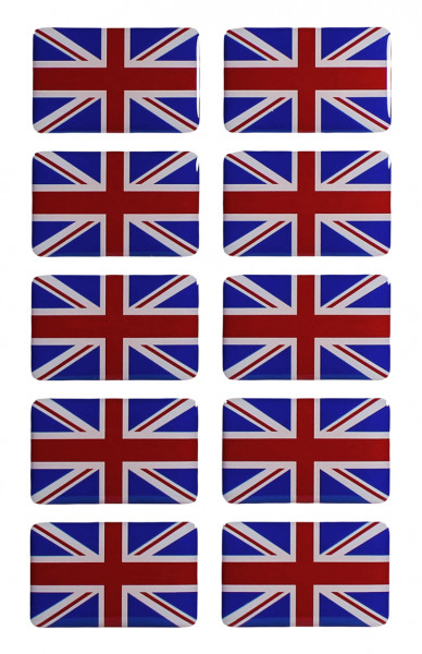 Union Jack 3D Deko Gel UK Flaggen Aufkleber Set für Auto Kfz Motorrad