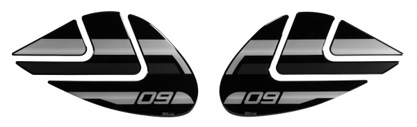 Kneepad Motorrad Aufkleber kompatibel mit Yamaha MT-09 Tech Black - ab BJ 2022