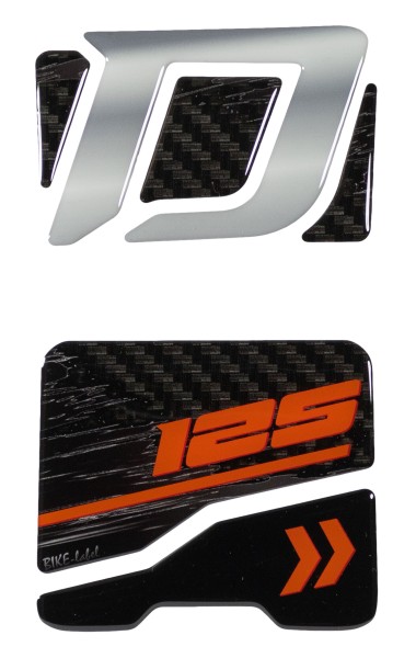 Tankpad 3D Carbon Optik Tankschutz kompatibel mit KTM Duke 125 orange MY 2024