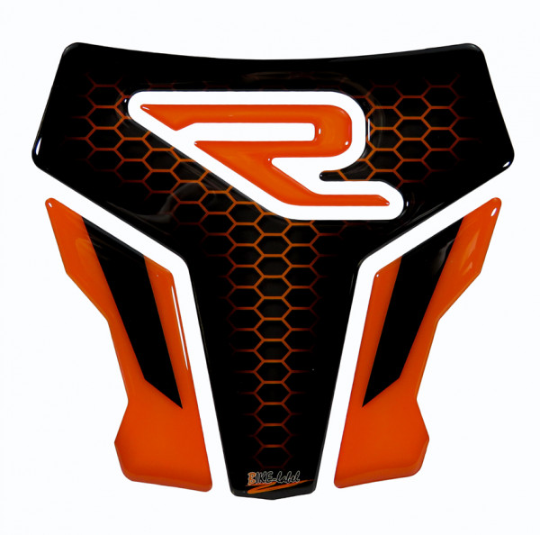 Aufkleber Tankpad Lackschutz 3D wabe orange kompatibel für KTM 1290 Super Duke R