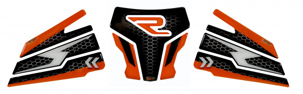Motorrad Tankpad + Seitenpad orange schwarz kompatibel für KTM 1290 Super Duke R