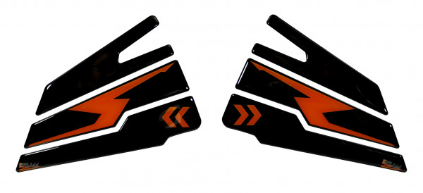 Motorrad Kneepad Aufkleber schwarz orange kompatibel für KTM 1290 Super Duke R