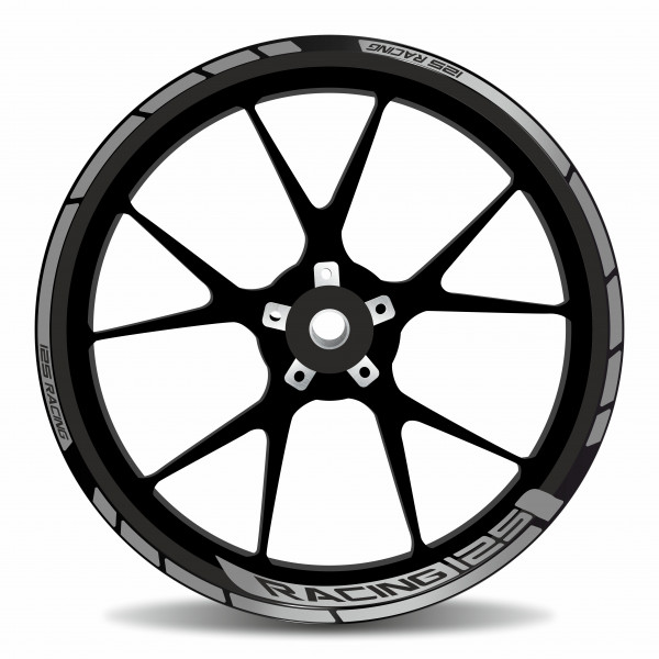 Felgenrand Set Silber Aufkleber für Motorradfelge kompatibel für Yamaha