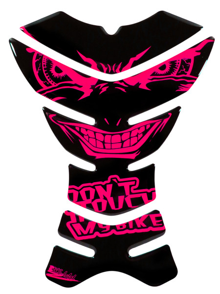 Tankpad 3D Aufkleber böse Augen evil eyes dont touch my bike neon pink