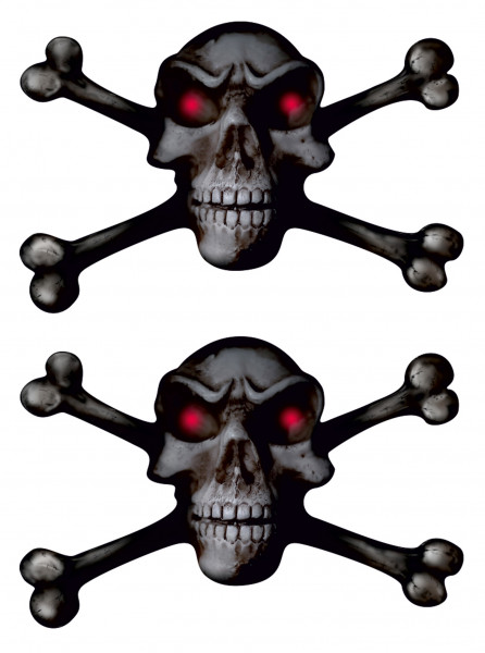 Deko Aufkleber 2 Stück Sticker Dead Totenkopf Kochen Schädel Folie Motorrad Auto