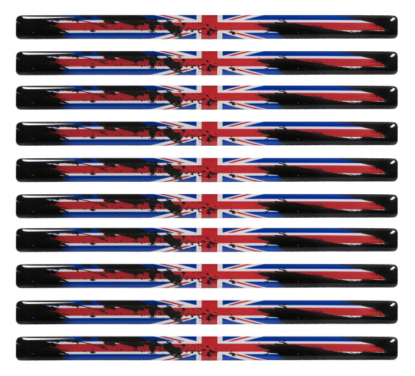 Union Jack 3D Deko Gel UK Flaggen Aufkleber Set für Auto Kfz Motorrad