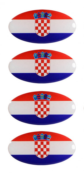 Kroatien Flaggen Aufkleber 3D Deko Sticker Set für Auto Kfz Motorrad