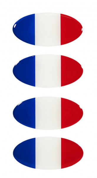 Frankreich Flaggen Aufkleber 3D Deko Gel Sticker Set für Auto Kfz Motorrad