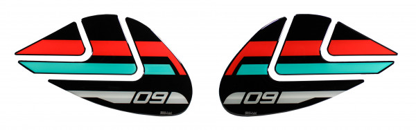 Kneepad Motorrad Aufkleber kompatibel mit Yamaha MT-09 Cyan Storm - ab BJ 2022