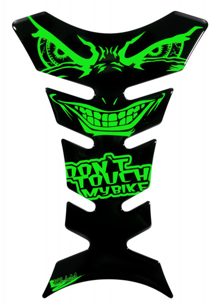 Tankpad 3D böse Augen evil eyes dont touch my bike neon grün