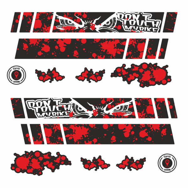 Fahrrad Aufkleber Rahmenschutz 12-teilig XL Sticker Set Dont Touch My Bike