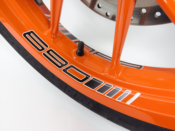 Felgenbett Aufkleber 690 Black 4er Set passend für KTM 690 Duke
