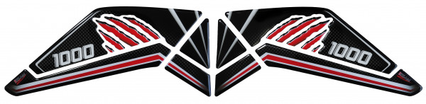 Seitentank Pad Motorrad Schutz Carbon rot kompatibel für Honda CRF 1000L Africa Twin