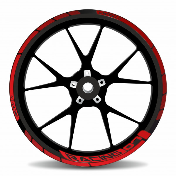 Felgenrand Aufkleber Set Motorrad Reflex rot Dots kompatibel für Yamaha
