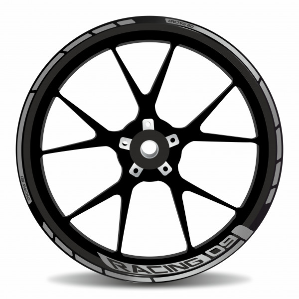 Felgenrand Set Silber Aufkleber für Motorradfelge kompatibel für Yamaha