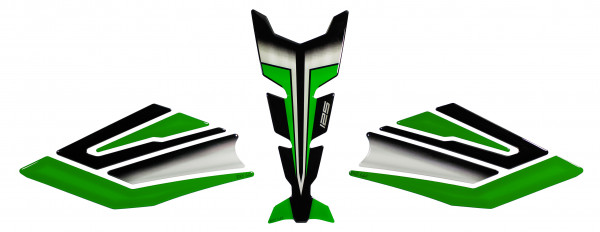 Tankschutz Motorrad Tankpad Seitentankpad Set Grün kompatibel für Kawasaki Z125