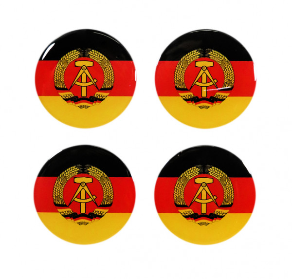 DDR Flaggen Aufkleber 3D Deko Gel Sticker Set für Auto Kfz Motorrad