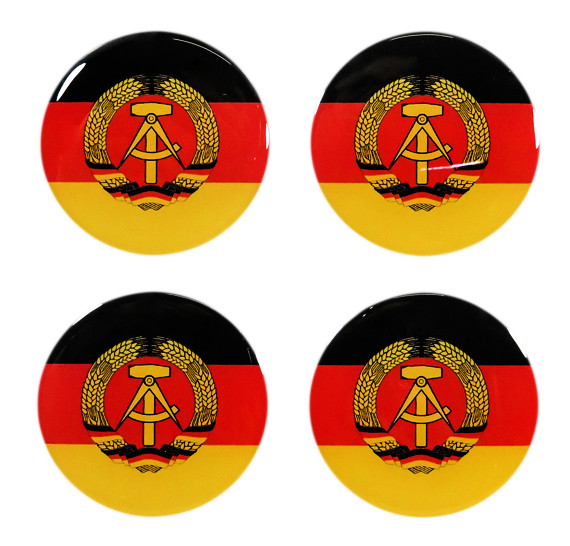DDR Flaggen Aufkleber 3D Deko Gel Sticker Set für Auto Kfz Motorrad