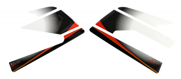 Motorrad Gel Seitentankpad Orange Dotwork Schwarz kompatibel für KTM 390 Duke