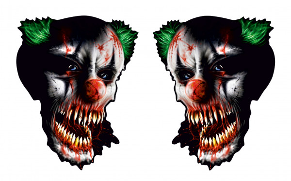 Deko Aufkleber 2 Stück Sticker Horrorclown Joker Es Folie Motorrad