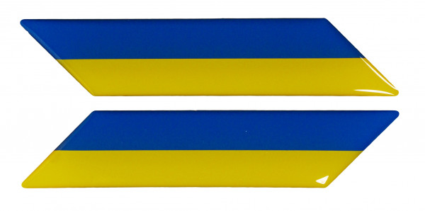 Ukraine Flaggen Aufkleber 3D Deko Gel Sticker 2er Set für Auto Kfz Motorrad