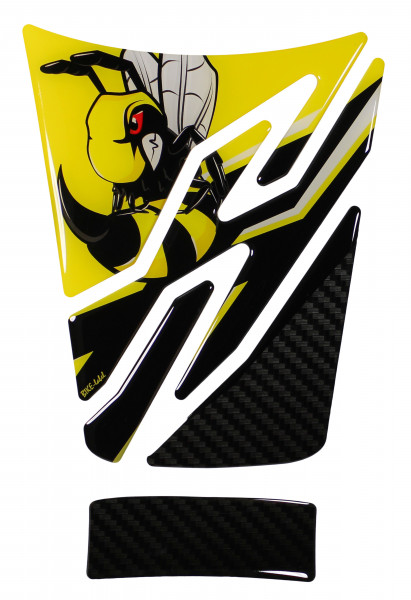 Tankpad kompatibel mit Honda CB750 Hornet Motorrad Schutz Carbon Gelb Hornisse